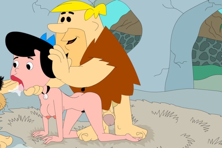 Fred Flintstone and Barney Spit-Roast Betty Rubble