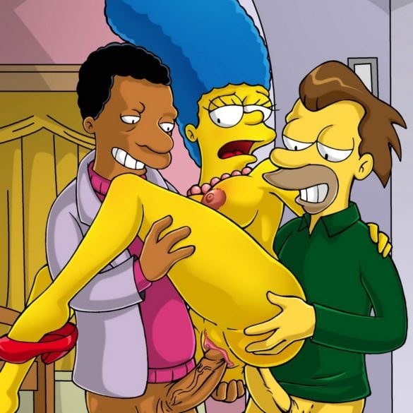Marge Simpson Fucked by Two Studs